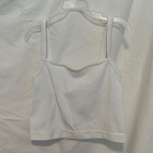 Basic white, ribbed tank- size large